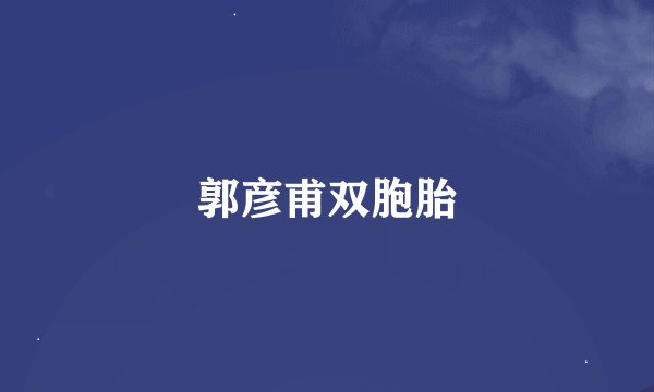 郭彦甫双胞胎