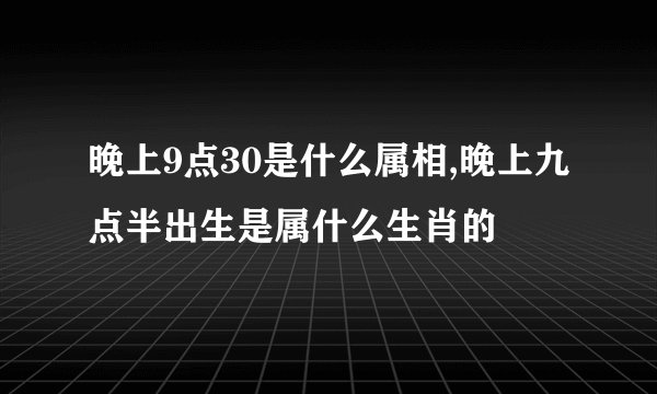 晚上9点30是什么属相,晚上九点半出生是属什么生肖的