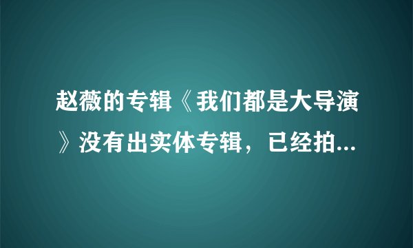 赵薇的专辑《我们都是大导演》没有出实体专辑，已经拍好的《大导演》《江城子》《木兰香》MV什么时候公开