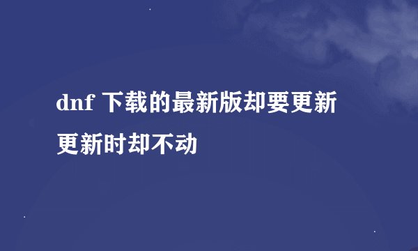 dnf 下载的最新版却要更新 更新时却不动