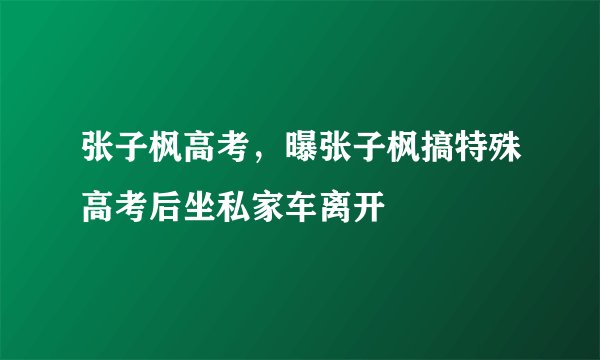 张子枫高考，曝张子枫搞特殊高考后坐私家车离开
