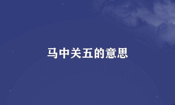 马中关五的意思