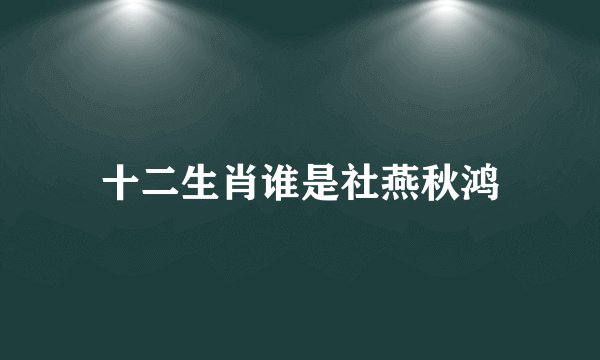 十二生肖谁是社燕秋鸿