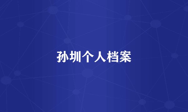 孙圳个人档案