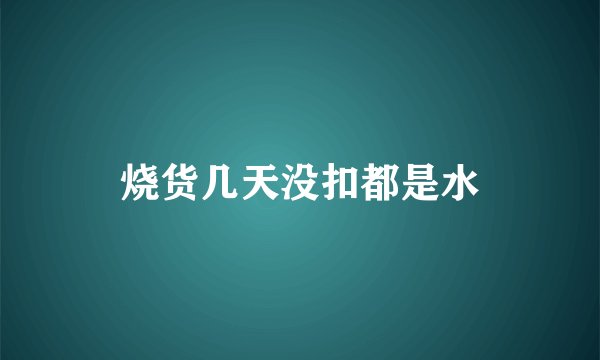 烧货几天没扣都是水