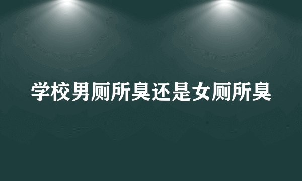 学校男厕所臭还是女厕所臭