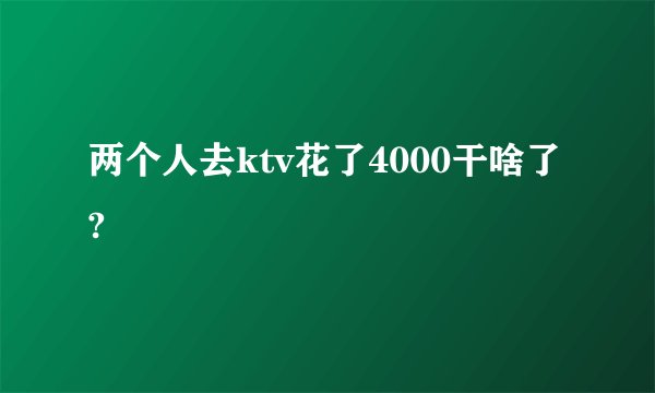 两个人去ktv花了4000干啥了?