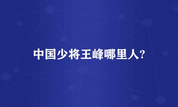 中国少将王峰哪里人?