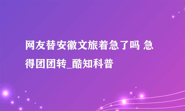 网友替安徽文旅着急了吗 急得团团转_酷知科普