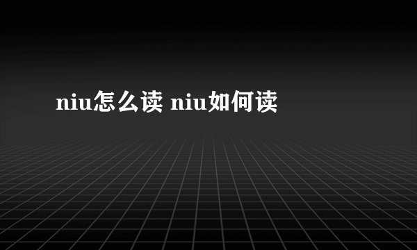niu怎么读 niu如何读