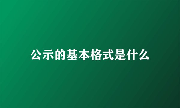 公示的基本格式是什么