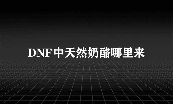DNF中天然奶酪哪里来