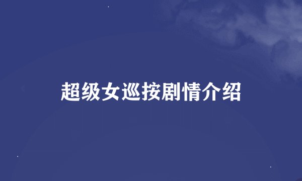 超级女巡按剧情介绍