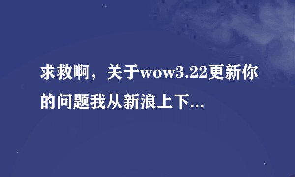 求救啊，关于wow3.22更新你的问题我从新浪上下了那个2.55