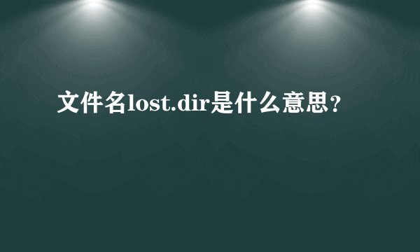 文件名lost.dir是什么意思?