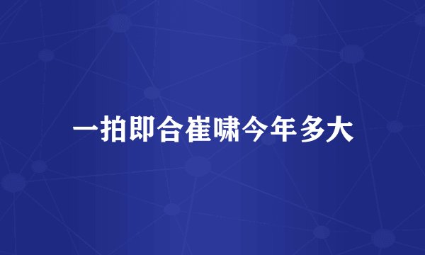 一拍即合崔啸今年多大