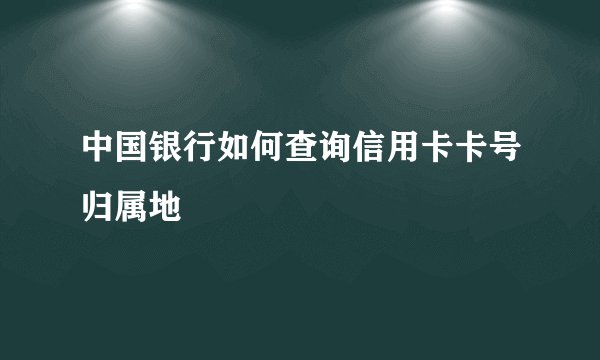 中国银行如何查询信用卡卡号归属地