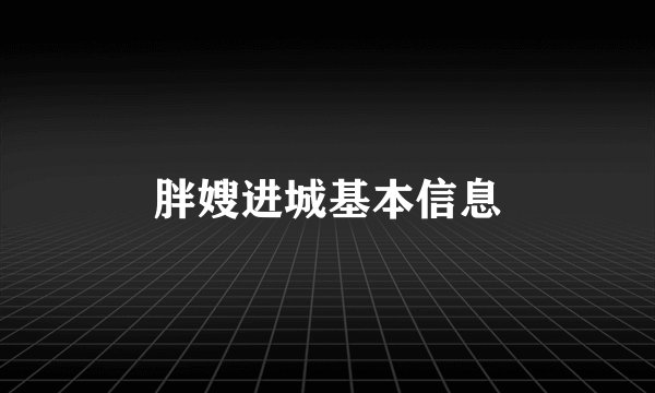 胖嫂进城基本信息
