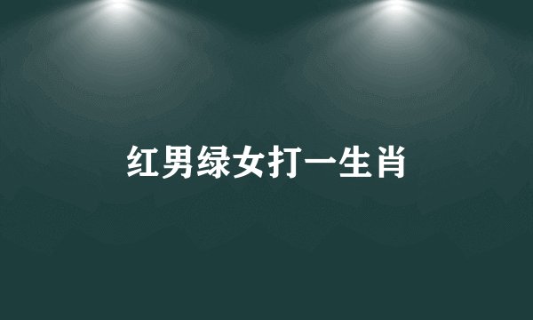 红男绿女打一生肖
