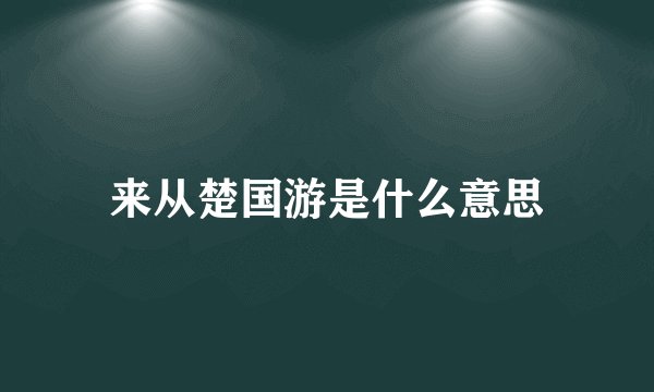 来从楚国游是什么意思