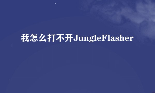 我怎么打不开JungleFlasher