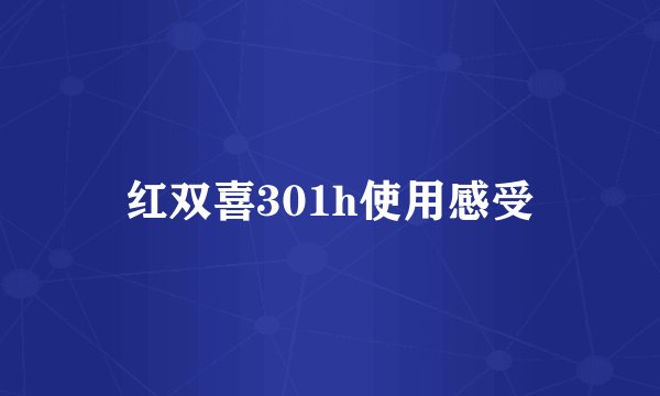 红双喜301h使用感受
