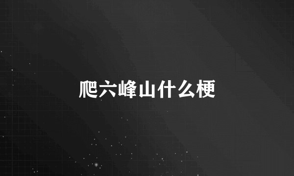 爬六峰山什么梗