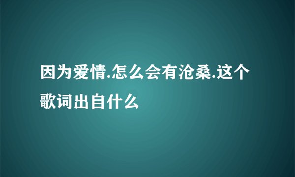 因为爱情.怎么会有沧桑.这个歌词出自什么