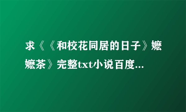 求《《和校花同居的日子》嬷嬷茶》完整txt小说百度网盘下载链接