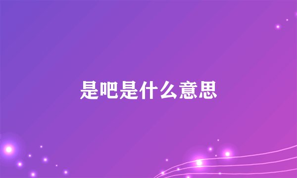 是吧是什么意思
