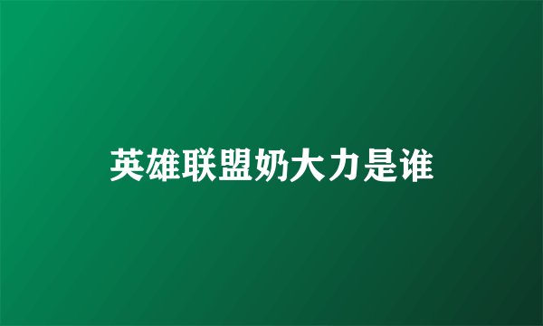英雄联盟奶大力是谁