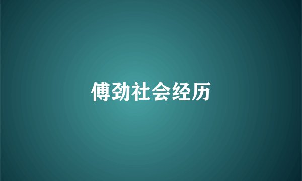 傅劲社会经历