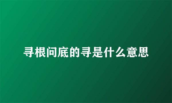 寻根问底的寻是什么意思