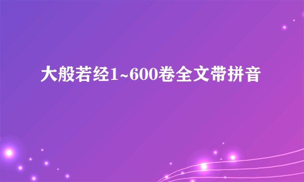 大般若经1~600卷全文带拼音