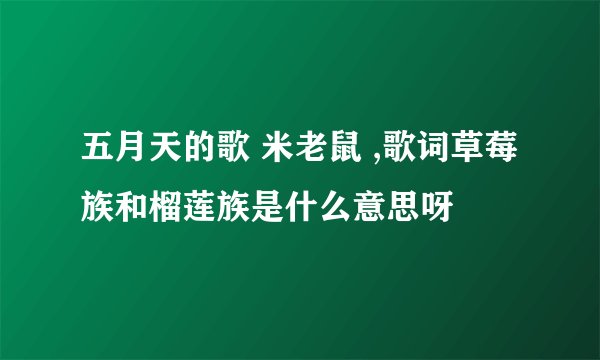 五月天的歌 米老鼠 ,歌词草莓族和榴莲族是什么意思呀