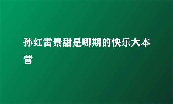 孙红雷景甜是哪期的快乐大本营