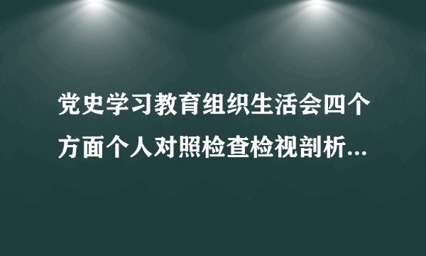 党史学习教育组织生活会四个方面个人对照检查检视剖析材料（是否坚定、强不强方面）