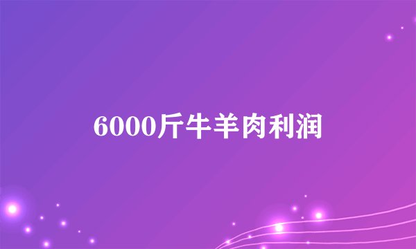 6000斤牛羊肉利润
