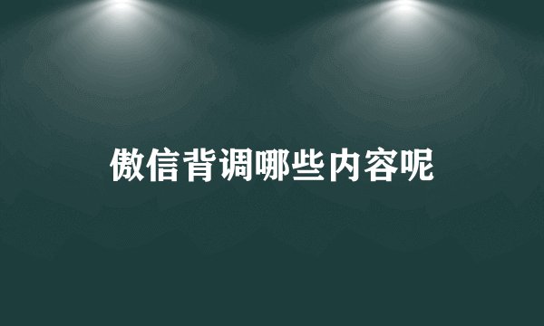 傲信背调哪些内容呢