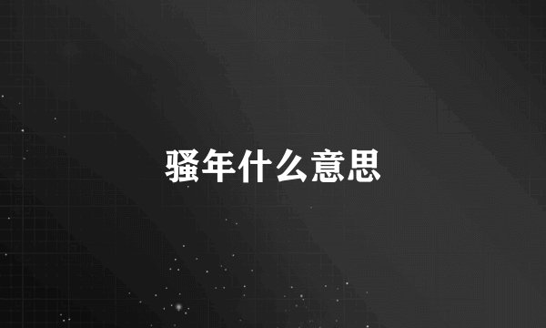 骚年什么意思