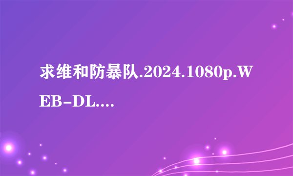求维和防暴队.2024.1080p.WEB-DL.H264.AAC-Be...完整网盘链接下载