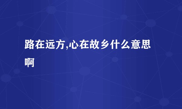 路在远方,心在故乡什么意思啊