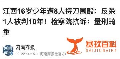 16岁少年遭8人持刀围殴,反杀1人被判10年?请给人反抗的权利…