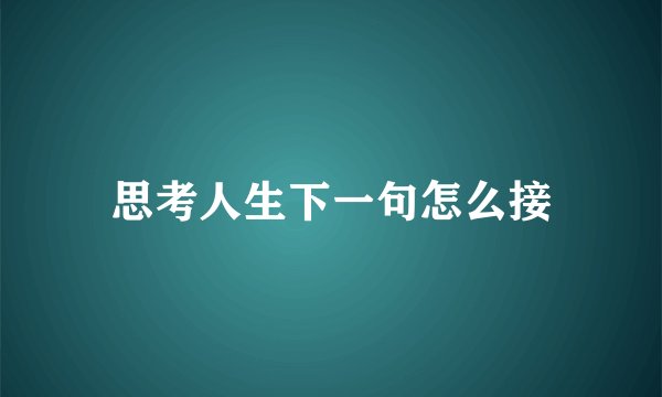 思考人生下一句怎么接