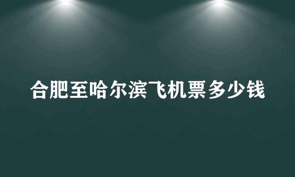 合肥至哈尔滨飞机票多少钱