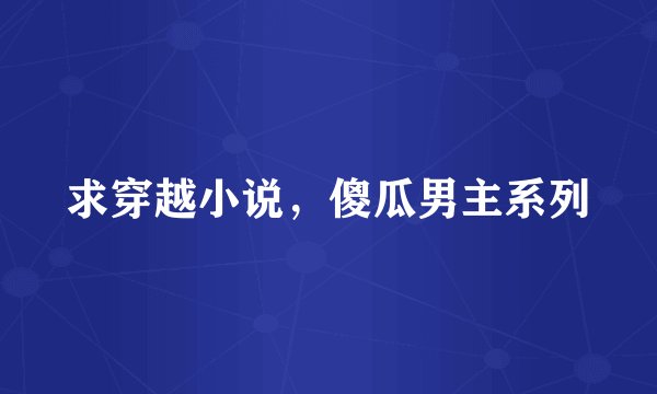 求穿越小说，傻瓜男主系列