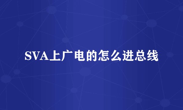 SVA上广电的怎么进总线