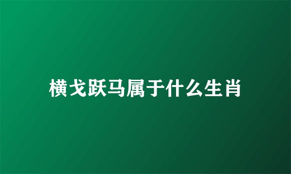 横戈跃马属于什么生肖