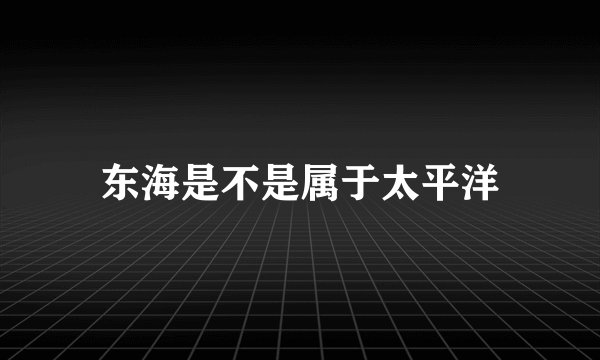 东海是不是属于太平洋
