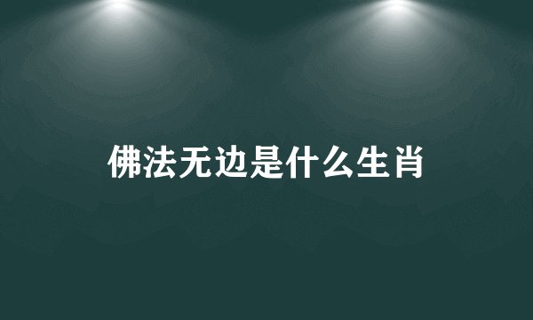 佛法无边是什么生肖